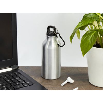 Бутылка для воды с карабином Oregon, объемом 400 мл, белый-3