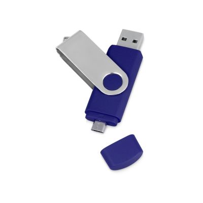 USB/micro USB-флешка 2.0 на 16 Гб Квебек OTG, синий-0