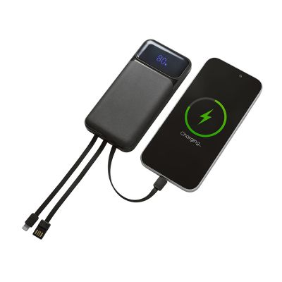 Подарочный набор Tesla с блокнотом А5, ручкой и пауэрбенком на 10 000 mAh, черный-16