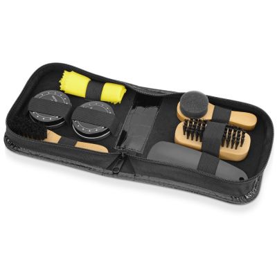 Набор для чистки обуви Шайн, черный, желтый, дерево-0