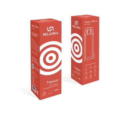Термос Relaxika 101 (1 литр), красный (без лого)-12