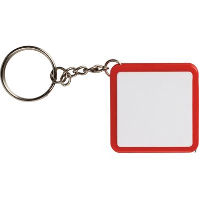 Брелок-рулетка, 1 м., белый/красный-2