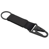 Брелок-ремувка Carabinier из ткани с вставкой из экокожи и карабином, черный