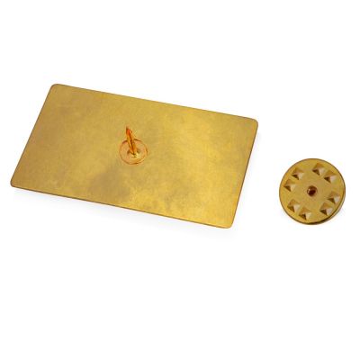 Значок металлический Прямоугольник закругленные углы, золотистый-3