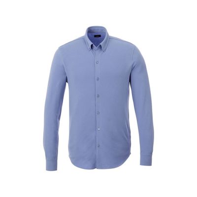 Мужская рубашка Bigelow из пике с длинным рукавом, светло-синий-1