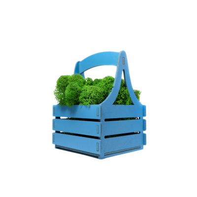 Композиция Корзинка со мхом, синий-2