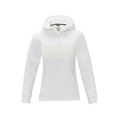 Женский свитер анорак Sayan на молнии на половину длины с капюшоном, белый-1