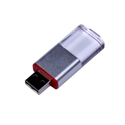 USB-флешка промо на 32 Гб прямоугольной формы, выдвижной механизм, красный-0