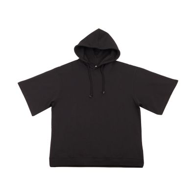 Худи оверсайз с коротким рукавом Warsaw унисекс, черный-7