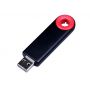 USB-флешка промо на 4 Гб прямоугольной формы, выдвижной механизм, красный