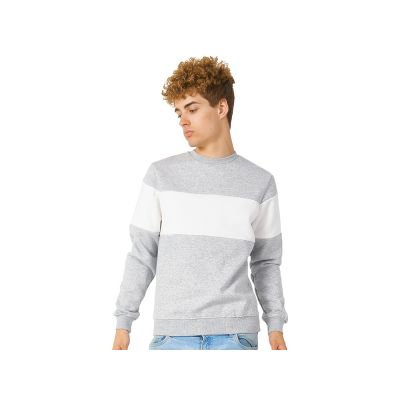 Свитшот блокинг Edinburgh, серый меланж/белый, мужской-0