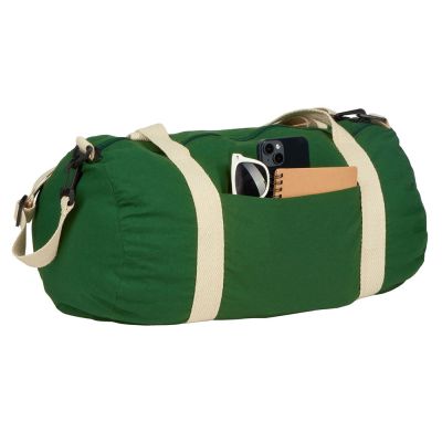 Хлопковая сумка Barrel Duffel, зеленый/бежевый-2