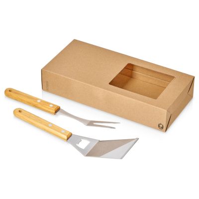 Набор BBQ Grill Master из двух приборов с деревянными ручками-0