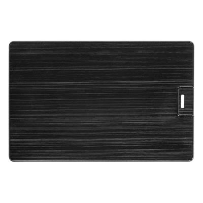 Флеш-карта USB 2.0 16 Gb в виде металлической карты Card Metal, черный-3