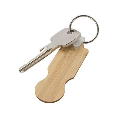 Ronan бамбуковый брелок для ключей в виде чемодана на колесах, натуральный-3