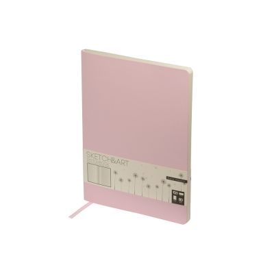 Скетчбук Sketch & Art в мягком переплете 179х250 мм, 80 л. бежевой бумаги 100 гр.,  розовый-0