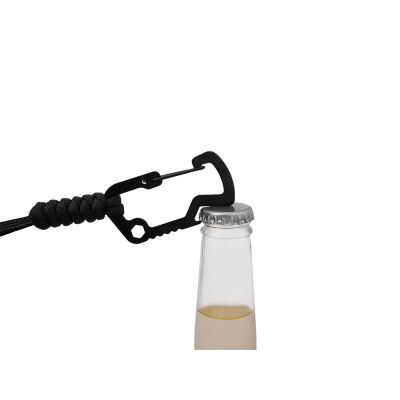 Брелок-шнурок Spanner с карабином с открывашкой для бутылок и ключом-шестигранником, черный-6