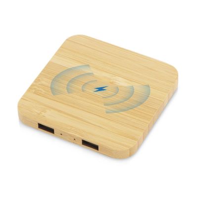USB-хаб с беспроводной зарядкой из бамбука Plato-0