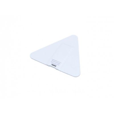USB-флешка на 16 Гб в виде пластиковой карточки треугольной формы, белый-1