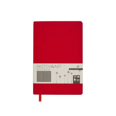 Скетчбук Sketch & Art в мягком переплете 140х210 мм, 100 л. черной бумаги 100 гр., красный-1