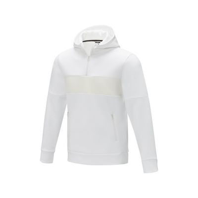 Мужской свитер анорак Sayan на молнии на половину длины с капюшоном, белый-0