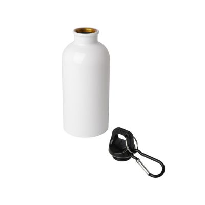 Одностенная бутылка для воды с карабином Oregon, изготовленная из нержавеющей стали, сертифицированной по стандарту RCS, объемом 400 мл - Белый-2