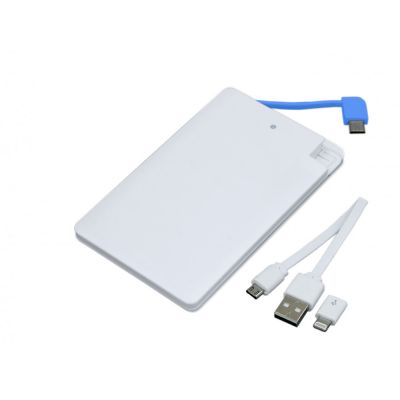Универсальное зарядное устройство Credit _card1_power_bank  под нанесение логотипа  в виде кредитной карты, толщина всего 7,5 . 2500MAH. Синий-1
