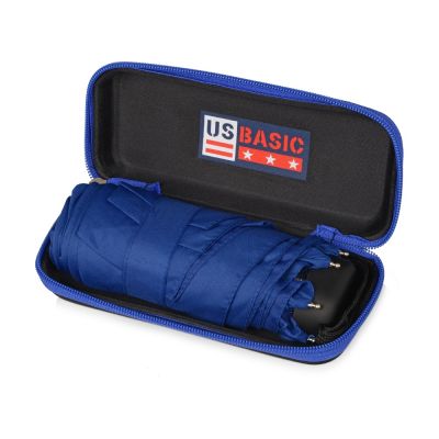 Зонт складной Frisco, механический, 5 сложений, в футляре, синий-0