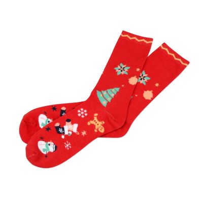 Носки в шаре Рождество женские, красный-1