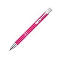 Алюминиевая шариковая кнопочная ручка Moneta, черные чернила, фуксия