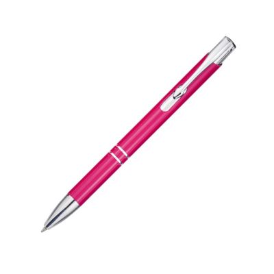 Алюминиевая шариковая кнопочная ручка Moneta, черные чернила, фуксия-0