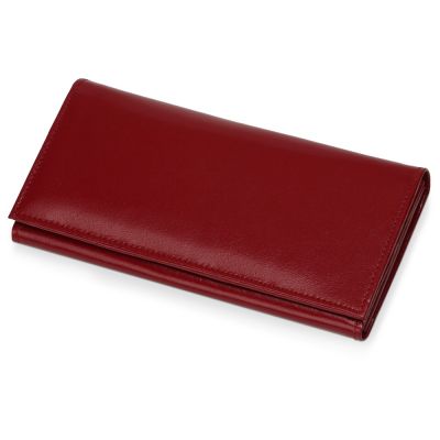 Портмоне дамское с отделениями для банкнот, кредитных карт и монет, красный-0