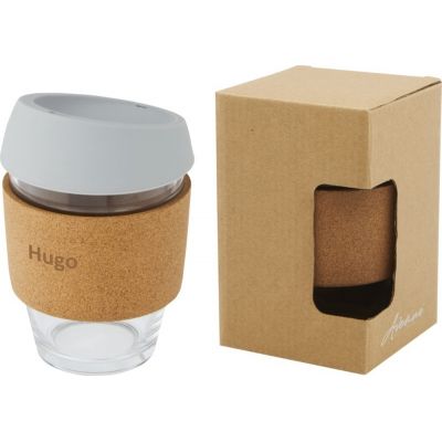 Lidan Кружка из объемом 360 мл с пробковым держателем и силиконовой крышкой, серый-7