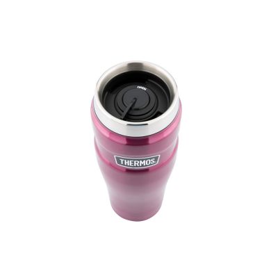 Кружка-термос со стальной колбой SK1005 Matte Raspberry leak proof Vacuum Travel Tumbler, 470ml., красный-1