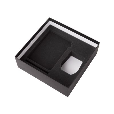 Подарочный набор c блокнотом C1, ручкой и термокружкой, темно-синий-2