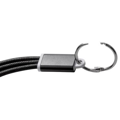 Кабель для зарядки Tres с брелоком, черный-4