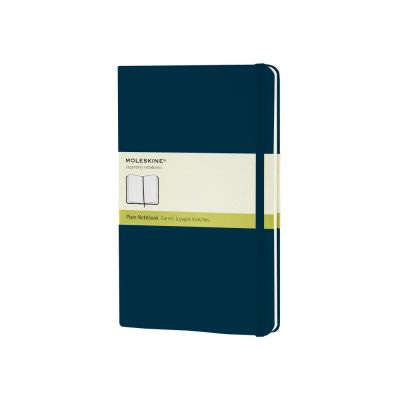 Записная книжка Moleskine Classic (нелинованный) в твердой обложке, Large (13х21см), голубой сапфир-0