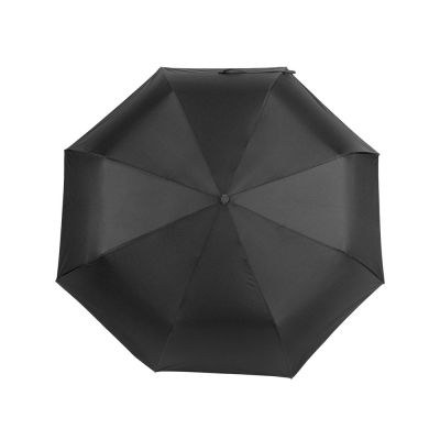 Зонт-полуавтомат Roof с куполом из переработанного пластика, черный-4