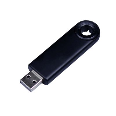 USB-флешка промо на 64 Гб прямоугольной формы, выдвижной механизм, черный-0
