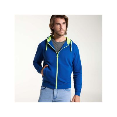 Толстовка на молнии Fuji, королевский синий/неоновый желтый-4