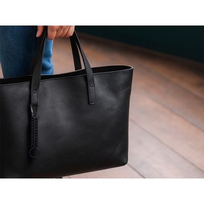 Брелок-веревочка Austere с карабином и кольцом, черный-2