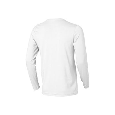 Ponoka мужская футболка из органического хлопка, длинный рукав, белый-1