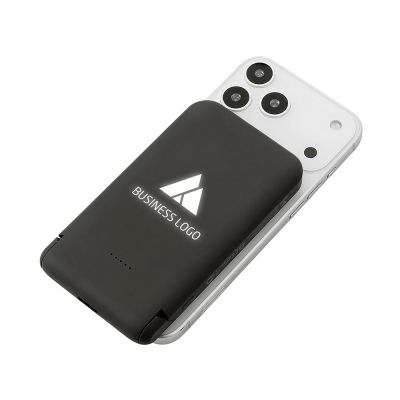 Беспроводной внешний аккумулятор с подсветкой лого и подставкой Magflash, 10000 мАч, 15 Вт, черный-9