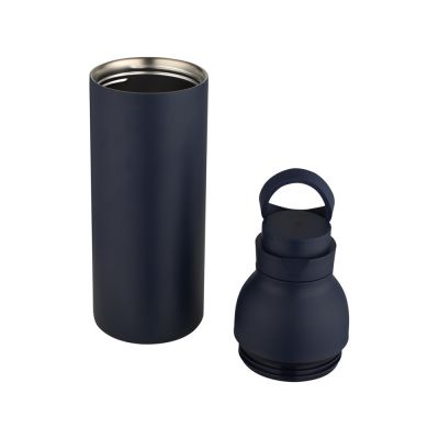 Illuminate бутылка для воды объемом 650 мл из переработанной нержавеющей стали RCS с двойными стенками и набором из 3 крышек - Синий Navy-4