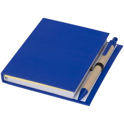 Цветной комбинированный блокнот с ручкой, синий-0