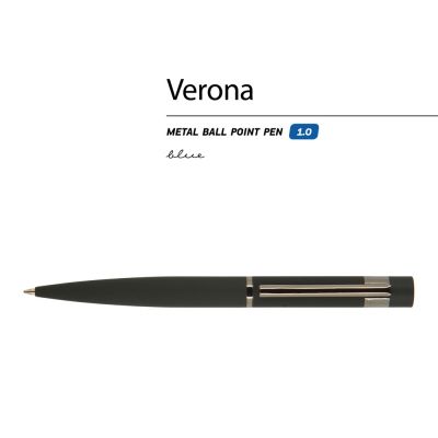 Ручка шариковая автоматическая BrunoVisconti VERONA цвет корпуса черный, soft-touch, 1 мм, синяя-1