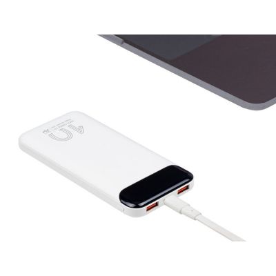 RIVACASE VA2540 (10 000mAh), QC/PD 20W внешний аккумулятор с дисплеем, белый 12/48-10