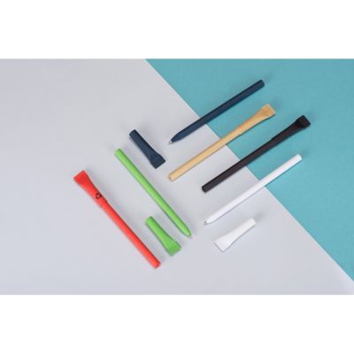 Ручка картонная с колпачком Recycled, нефритовый-4