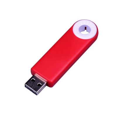 USB-флешка промо на 64 Гб прямоугольной формы, выдвижной механизм, белый-0
