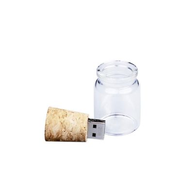 Флешнакопитель в виде пробки в бутылочке (Bottle.512.W, I= 512 Мбайт, Деревянный корпус, стеклянные вставки. Без перс.)-1